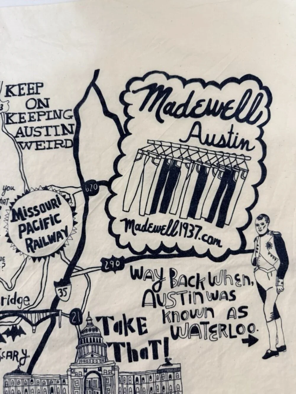 Austin Trivia Pictorial Map Scarf Decor  20